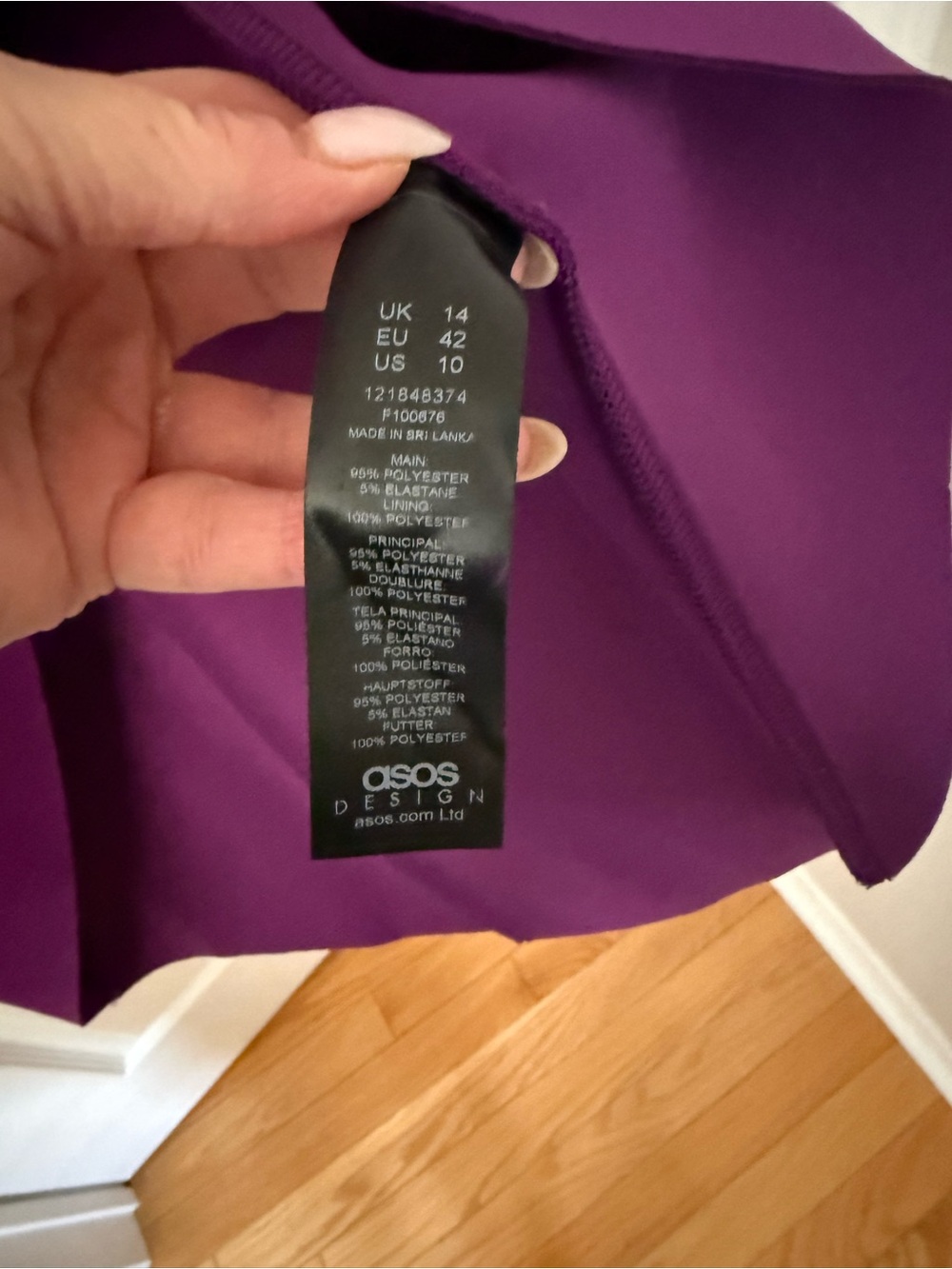 ASOS Deep Purple V-Neck Midi Dress with Tulip Front NEVER WORN - Picture 5 of 6